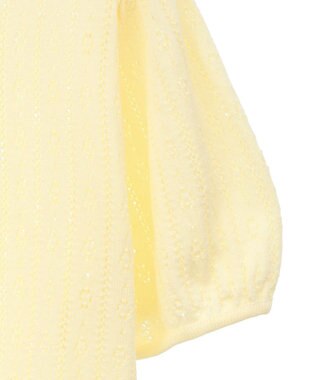 earth music&ecology 透かし編みフロントリボンカーディガン Yellow