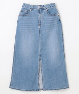 ANY L フロントスリットデニムスカート ブリーチ