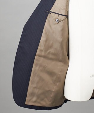 GOTAIRIKU 横に伸びる【TasmaniaWool/タマニアウール】ストレッチ スーツ（ネイビーストライプ） ネイビー系1