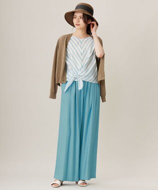 自由区 【洗える】ペーパーブレンドショート カーディガン モカ