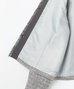 自由区 L 【17号サイズまで展開・カタログ掲載】ライトミックスツイード ジャケット グレー