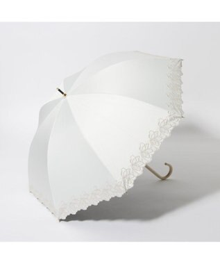 UNBILLION cache nez / フラワーラメ刺繍ショートパラソル ホワイト