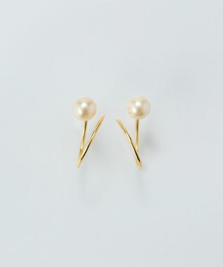 Phoebe 【金属アレルギー対応】ダブルループパールピアス/ニッケルフリー ホワイト
