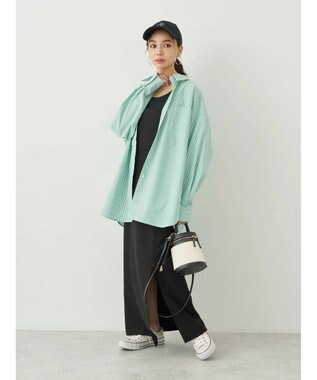 earth music&ecology ボーイズライクシャツ Stripe Green