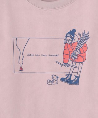 SHARE PARK LADIES 【KIDS】吸水速乾 フロントプリントTシャツ スモークピンク