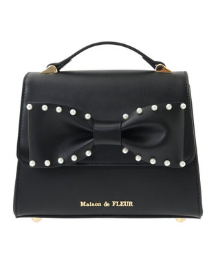 Maison de FLEUR パールリボンバッグ Black