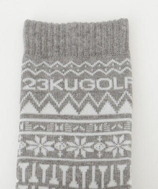 23区GOLF 【MEN】ノルディック柄 ハーフソックス ライトグレー系5