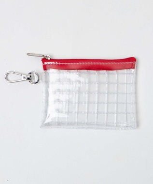 WEGO カラーテープクリアポーチ レッド