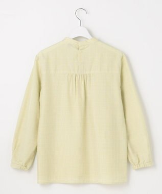 J.PRESS LADIES S 【洗える】セルロース チェック スタンドカラー ブラウス ピスタチオ系3