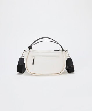 TOPKAPI 【Breath TOPKAPI】【撥水】ツヤ ナイロン ショルダー付き ラウンド トートバッグ クリーム