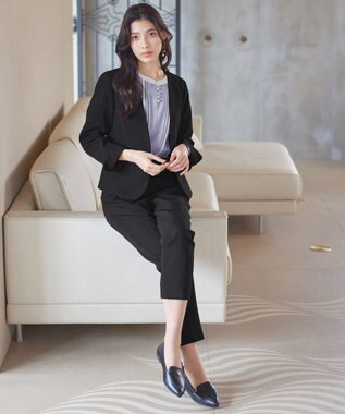 Tiaclasse L 【ダブルクロス・洗える】カラーレスジャケット ブラック