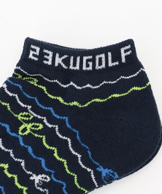 23区GOLF 【MEN】WAVEロゴボーダー アンクルソックス ネイビー系5