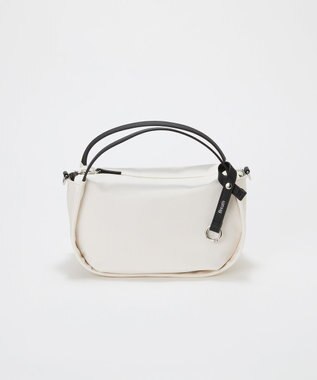 TOPKAPI 【Breath TOPKAPI】【撥水】ツヤ ナイロン ショルダー付き ラウンド トートバッグ クリーム