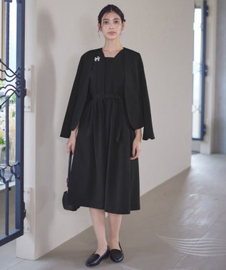 Tiaclasse L 【ダブルクロス・洗える】カラーレスジャケット ブラック