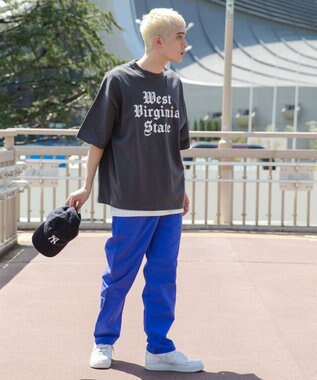 WEGO ナイロンイージーパンツ ブルー