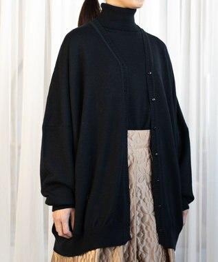 muuc エクストラファインメリノ・V襟オーバーサイズカーディガン