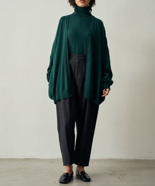 muuc エクストラファインメリノ・V襟オーバーサイズカーディガン グリーン