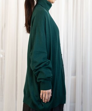 muuc エクストラファインメリノ・V襟オーバーサイズカーディガン グリーン