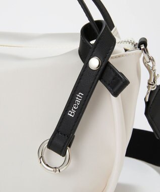 TOPKAPI 【Breath TOPKAPI】【撥水】ツヤ ナイロン ショルダー付き ラウンド トートバッグ クリーム
