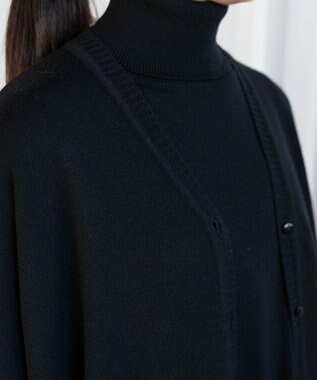 muuc エクストラファインメリノ・V襟オーバーサイズカーディガン ブラック