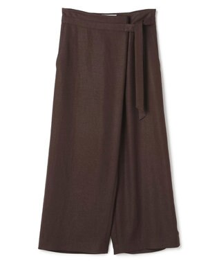 BEIGE， CAROLE / リネンライクラップワイドパンツ Bordeaux