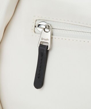 TOPKAPI 【Breath TOPKAPI】【撥水】ツヤ ナイロン ショルダー付き ラウンド トートバッグ クリーム