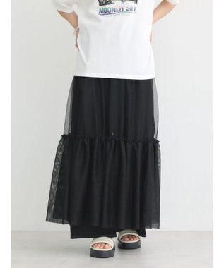 earth music&ecology Ｍｕｌｔｉｗａｙチュールスカート Black