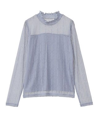 earth music&ecology レースドッキングプルオーバー Grayish Blue