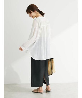 Green Parks インド綿　柔らかボイルシャツ Off White