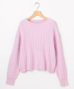 組曲 S 【加藤ローサさん着用】コットンカシミヤMIX ケーブル ニット ピンク系