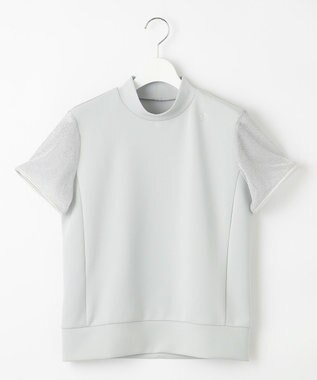 23区GOLF 【WOMEN】シアーラメ袖デザイン ライトダンボールモックネック ライトグレー系