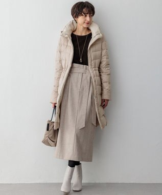 23区 L 【VERY掲載/新色追加】シレータフタ ロング ダウンコート ベージュ系