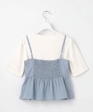 Feroux 【セットアップ対応・洗える】リボンタフタ ビスチェ カットソー ブルー系