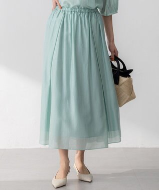 【WEB&一部店舗限定/洗える】ライトシアーミクスチャー スカート