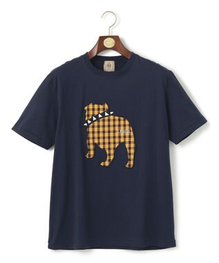 J.PRESS MEN 新色登場！【毎シーズン大好評】【UNISEX】ファブリックワッペン バックブルTシャツ ネイビー系