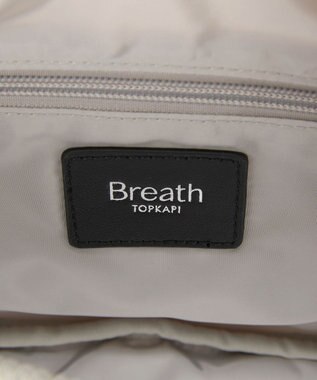 TOPKAPI 【Breath TOPKAPI】【撥水】ツヤ ナイロン ショルダー付き ラウンド トートバッグ クリーム