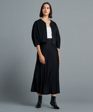 uncrave 【洗える】サテン フレアスカート（uncrave STANDARD） ブラック