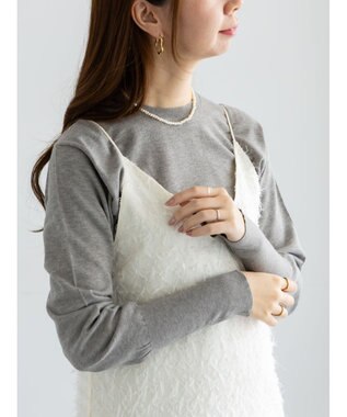 Te chichi カットジャガードキャミワンピース オフホワイト