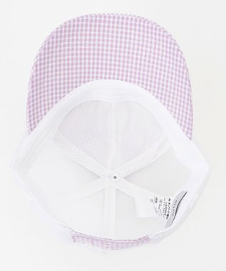 ANY KIDS リボン メッシュ キャップ ラベンダー×ギンガムチェック