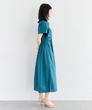YECCA VECCA 【ORGABITS】タックシャツワンピース Blue Green