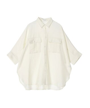 AMERICAN HOLIC 接触冷感Ｗポケットシャツチュニック Ivory