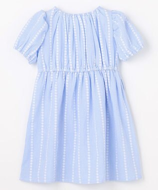 ANY KIDS 【洗濯機可能】サッカー ストライプワンピース サックスブルー