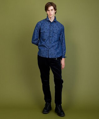 JOSEPH ABBOUD MOUNTAIN 【テーム ヤルヴィコラボ】バードプリント シャツ ネイビー系6