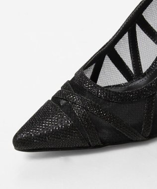 GRACE CONTINENTAL ラインパターンパンプス ブラック