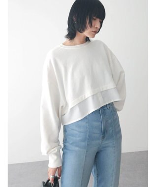 Green Parks ・ＥＬＥＮＣＡＲＥ　ＤＵＥレイヤードウラケプルオーバー Off White