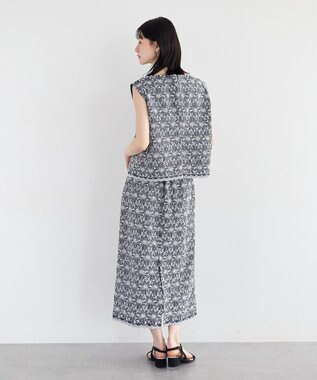 YECCA VECCA フラワーレースロングナロースカート Navy