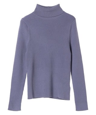 earth music&ecology やわらかタッチリブタートルネックプルオーバー Blue