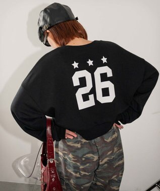 WEGO スターナンバリングショートスウェット ブラック