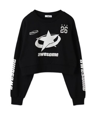 WEGO スターナンバリングショートスウェット ブラック