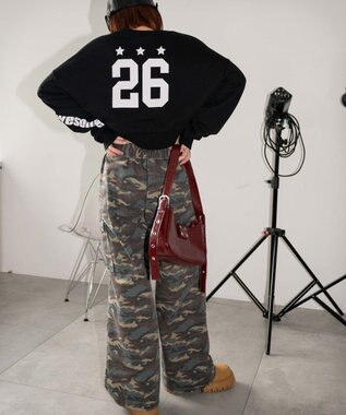 WEGO スターナンバリングショートスウェット ブラック